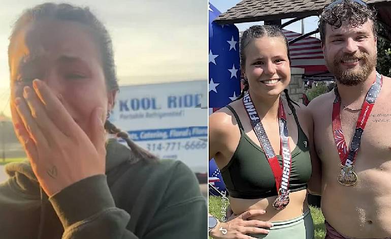 Boyfriend’s secret training pays off as couple runs first half marathon together